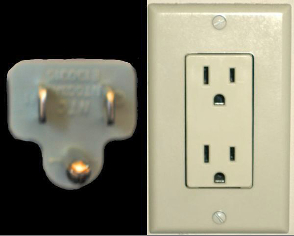 Type B plug and receptacle