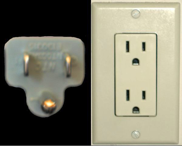 Type B plug and receptacle